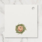 Weiße Schneehäuser Frohe Weihnachtsgrüße Geschenkanhänger (Rückseite)