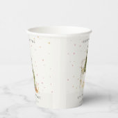 Weiße Schneehäuser Frohe Weihnachtsgrüße Pappbecher (Rechts)