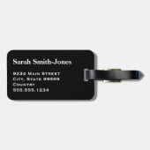 Weiße schnelle Intensivierung auf schwarzem Grund Gepäckanhänger (Rückseite horizontal)