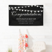 Weiße Schnur des Licht-Glückwunsch-Absolvent Banner (Insitu)