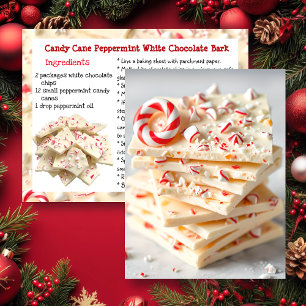 Weiße Schokolade Candy Cane Pfefferminz-Rinden-Rez Postkarte