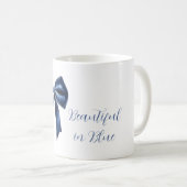 Weiße schöne blaue Schleife Kaffeetasse (VorderseiteRechts)