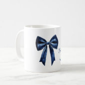 Weiße schöne blaue Schleife Kaffeetasse (Vorderseite Links)