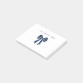 Weiße schöne blaue Schleife Post-it Klebezettel (angewinkelt)