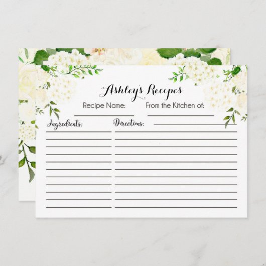 Weiße, schöne Blumenrezepte (Vorne/Hinten)