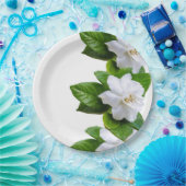 Weiße, schöne Gärten Blume auf Weiß Pappteller (Party)