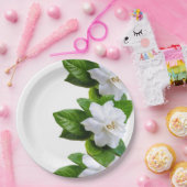 Weiße, schöne Gärten Blume auf Weiß Pappteller (Party)