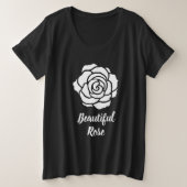 Weiße schöne Rose Plus Größe T - Shirt (Design vorne)