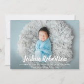 weiße Schrift bezaubernd Geburtsankündigungskarte Ankündigung (Vorderseite)