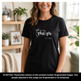 Weiße Schrift etablierte Mama-Schleife Cute  T-Shirt