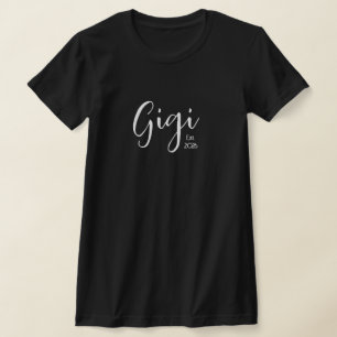 Weiße Schrift Gigi Established T-Shirt