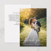 Weiße Schrift Hochzeit Dankeskarte (Vorne/Hinten)
