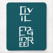 Weiße Schriftzeichen des zivilen Ingenieurs Mousepad (Vorne)