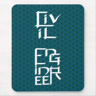 Weiße Schriftzeichen des zivilen Ingenieurs Mousepad