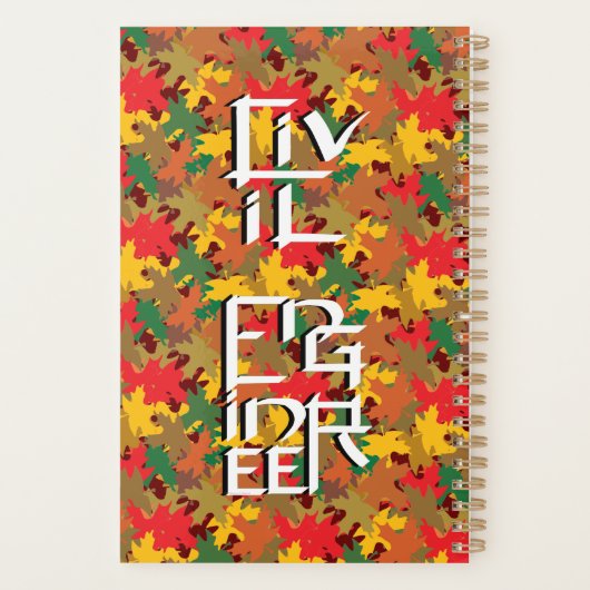 Weiße Schriftzeichen des zivilen Ingenieurs Planer (Rückseite)