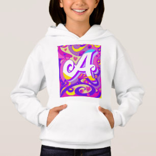 Weiße Schuhe für Mädchen mit Buchstaben A Design Hoodie