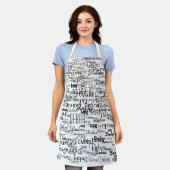 weiße Schürze mit schwarzen Namen (Getragen)