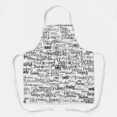 weiße Schürze mit schwarzen Namen (Vorderseite)