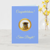 Weiße Schüssel auf Light Blue Herzlichen Glückwuns Karte (Gelbe Blume)