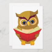 Weiße Schüssel lesen ein Buch Einladung (Vorne/Hinten)