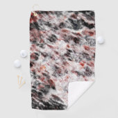 Weiße, schwammige Textur in schwarz roten Flecken Golfhandtuch (Insitu)