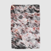 Weiße, schwammige Textur in schwarz roten Flecken Golfhandtuch (Vorderseite)