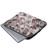 Weiße, schwammige Textur in schwarz roten Flecken Laptopschutzhülle (Vorne Knopf)