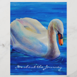 Weiße Schwan Aquarellmalerei, über die Reise