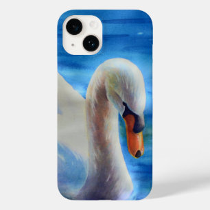 Weiße Schwan Aquarellmalerei, Wasservögel, Vogel C Case-Mate iPhone 14 Hülle