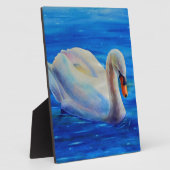 Weiße Schwan Aquarellmalerei, Wasservögel, Vögel Fotoplatte (Seite)