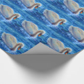 Weiße Schwan Aquarellmalerei, Wasservögel, Vögel Geschenkpapier (Ecke)