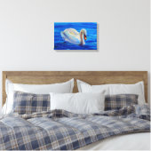 Weiße Schwan Aquarellmalerei, Wasservögel, Vögel Leinwanddruck (Insitu (Schlafzimmer))