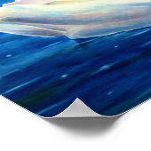 Weiße Schwan Aquarellmalerei, Wasservögel, Vögel Poster (Ecke)