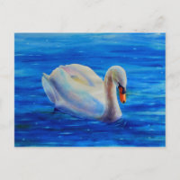 Weiße Schwan Aquarellmalerei, Wasservögel, Vögel