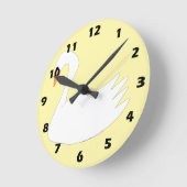 Weiße Schwan Design Runde Wanduhr (Winkel)