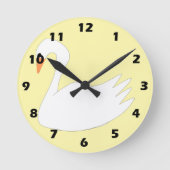 Weiße Schwan Design Runde Wanduhr (Vorderseite)