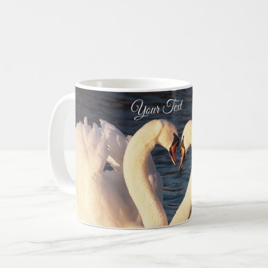 Weiße Schwan Kaffee Tasse (Vorderseite Links)