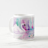 Weiße Schwan-Kaffee-Tasse Kaffeetasse (Vorderseite Links)
