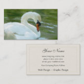 Weiße Schwan-Visitenkarte Visitenkarte (Vorne/Hinten)