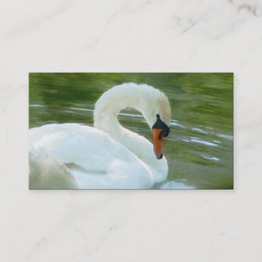 Weiße Schwan-Visitenkarte Visitenkarte (Vorderseite)