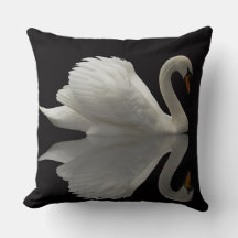 Weiße-Schwan-Wurfkissen
