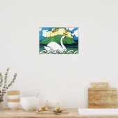 Weiße Schwäne aus der Geschichte von Zar Saltan Poster (Küche)