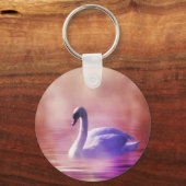 Weiße Schwäne, die auf einem scheußlichen See schw Schlüsselanhänger (Vorderseite)