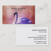 Weiße Schwäne, die auf einem scheußlichen See schw Visitenkarte (Vorne/Hinten)