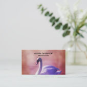 Weiße Schwäne, die auf einem scheußlichen See schw Visitenkarte (Stehend Vorderseite)