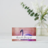 Weiße Schwäne, die auf einem scheußlichen See schw Visitenkarte (Stehend Vorderseite)