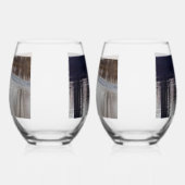 Weiße Schwäne im Flug/Bei Dämmerung Weinglas Weinglas Ohne Stiel (Links)