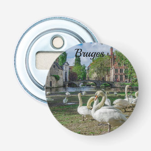 Weiße Schwäne in Brügge Flaschenöffner