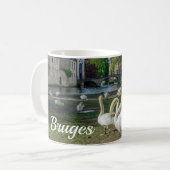 Weiße Schwäne in Brügge Kaffeetasse (Vorderseite Links)