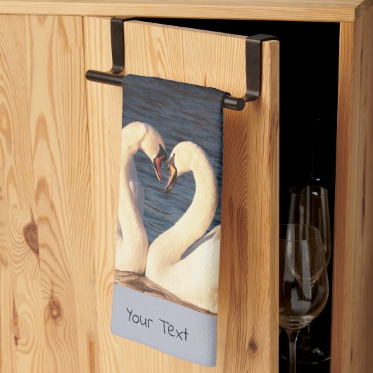 Weiße Schwäne Küchentücher (Drittel gefaltet)